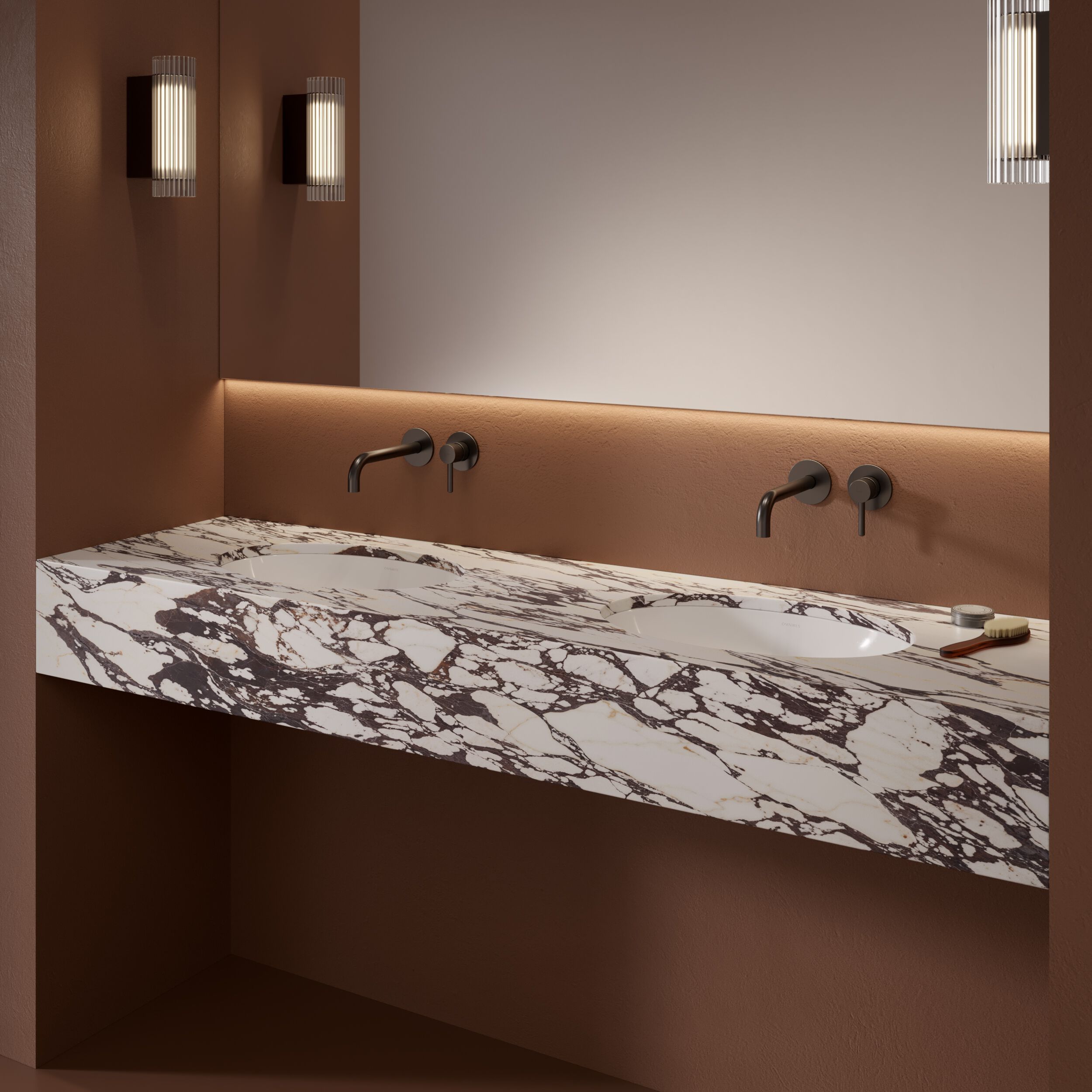 Встраиваемый умывальник из Овального композитного материала OMNIRES SHELL M+ SHELLUP ARCH-00143000 - Вид №27