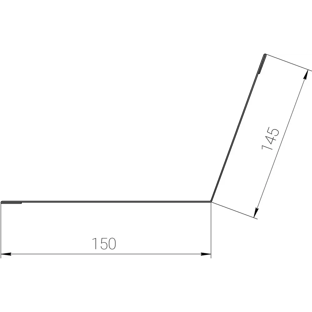 Планка примыкания верхняя 150x145 мм 2 м 0.4мм RAL 3005 Красный ТАВРОС STLM-2022495 - Вид №1