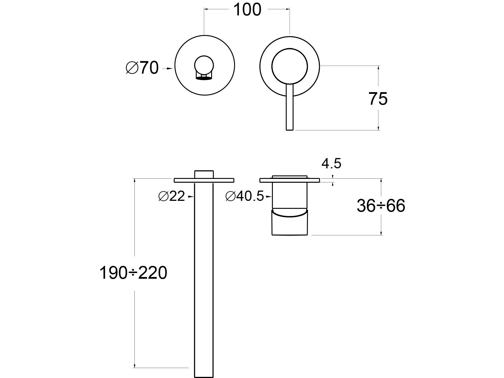 Настенный однорычажный смеситель для раковины GUGLIELMI RUBINETTERIE Sprint One ARCH-00099419 - Вид №1