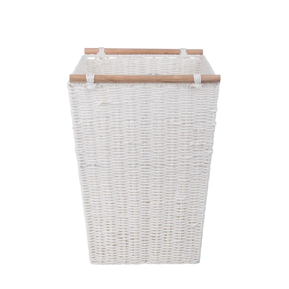 Корзинка плетеная 31x31x45 см бумага цвет белый без крышки Santreyd Paper STLM-2126781