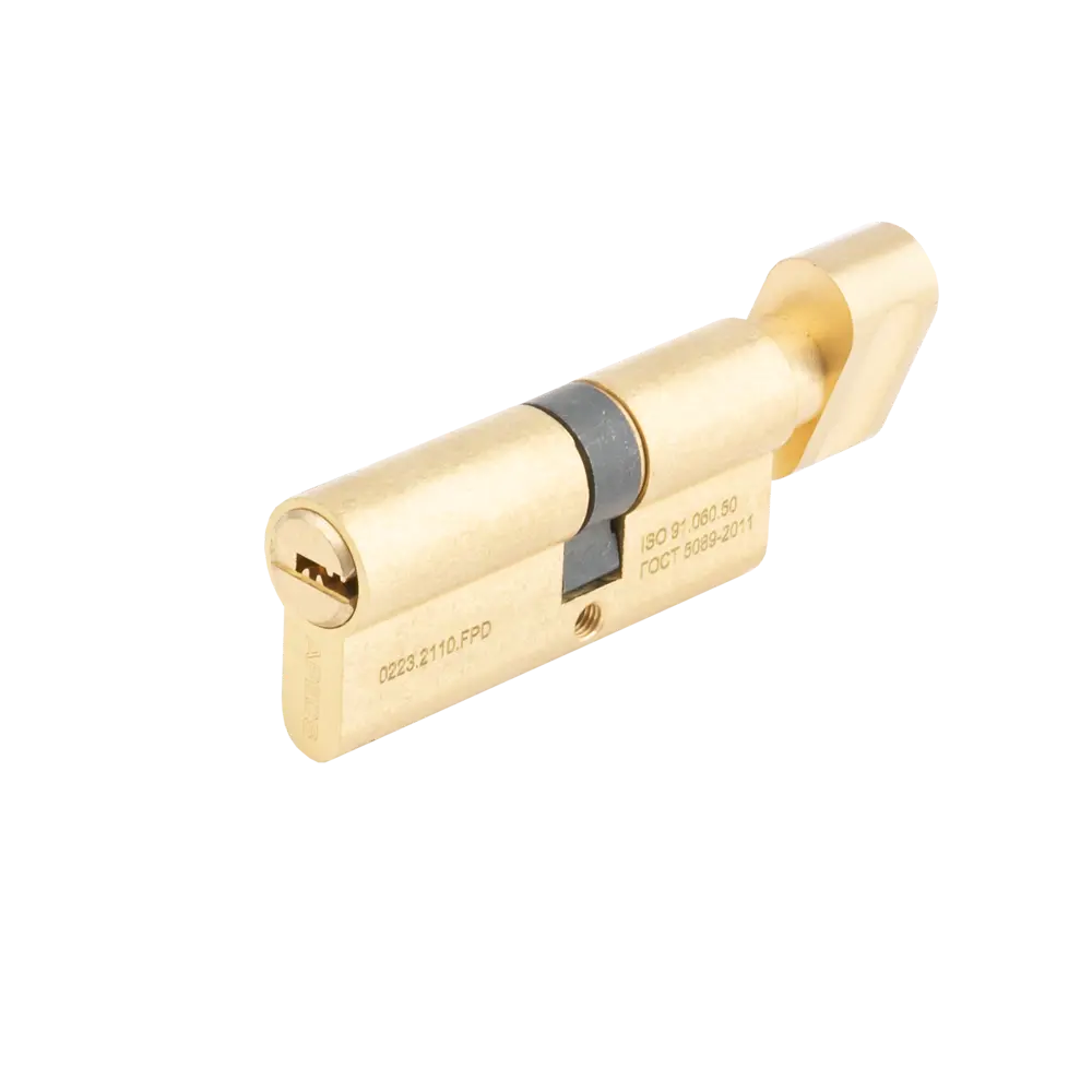 Цилиндр дверной APECS Pro с механизмом ключ-вертушка, золото 40x30 мм 85559786 PRO LM STLM-0063853