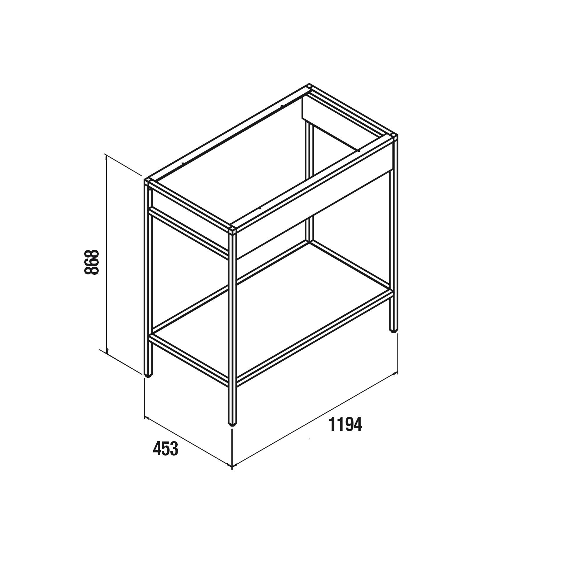 26725 SALGAR Мебель для умывальника VINCI 1200 ДУБ АФРИКАНСКИЙ 1194 x 453 x 868 мм - Вид №2