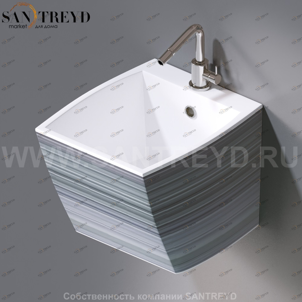 L253.431 Подвесная раковина настенная овальная A. e T. Italia SQUARE серая AeT ITALIA