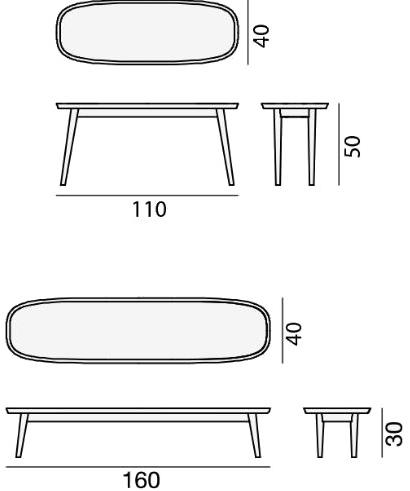 Gervasoni Овальный журнальный столик из мрамора и дерева Brick sun-id-1499904 - Вид №6