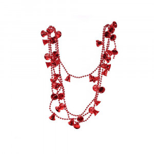 261756 Украшение новогоднее Бусы №09 2.7 х 1.5 х 1.5 см Красный