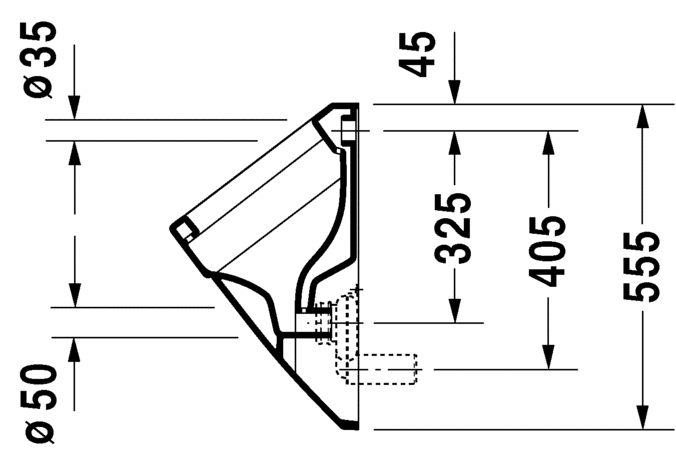 2800320000 Настенный писсуар, уринал с мушкой Duravit Vero - Вид №2