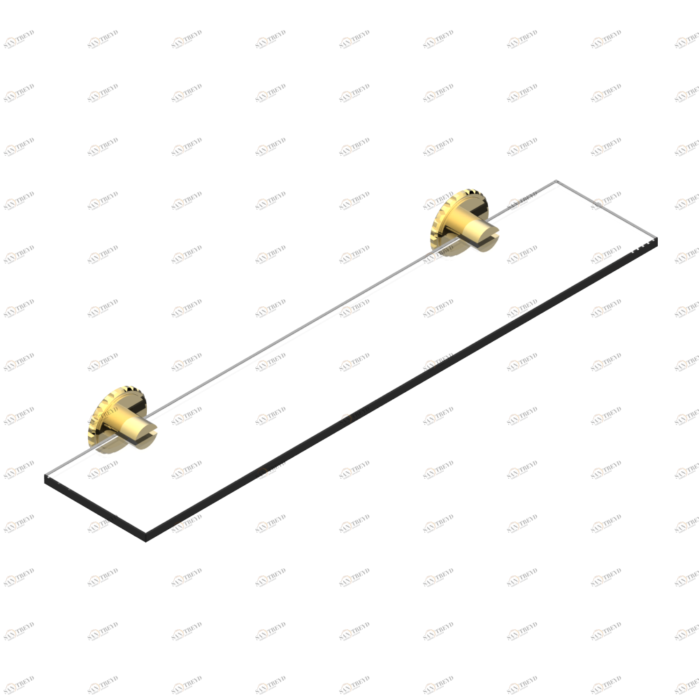 G9E-564 Полка стеклянная 60 cм с кронштейнами Thg-paris System métal quadrillé Покрытие PVD золотистый цвет G9E-564 CAT.F