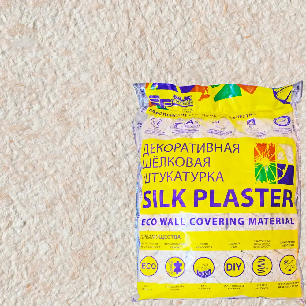 Жидкие обои Silk Plaster Оптима 058 1 кг цвет оранжевый/белый STLM-2125659