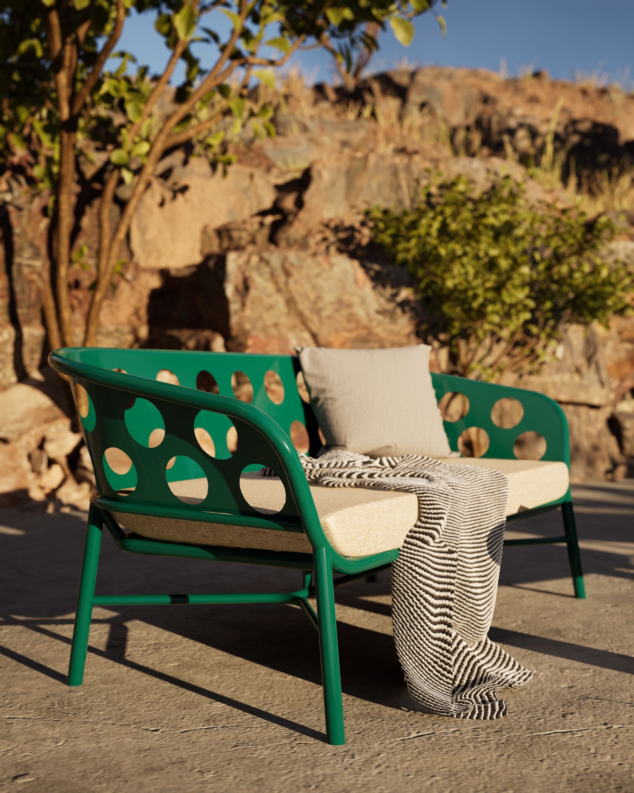 2-местный алюминиевый садовый диван с порошковым покрытием и тканью DRIGANI Bubble ARCH-00042860 - Вид №2