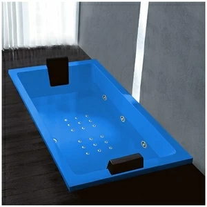 Ванна Gruppo treesse Quadra 181 ATC-V071Q-SX-G голубая с гидромассажем и аэромассажем прямоугольная встроенная левая