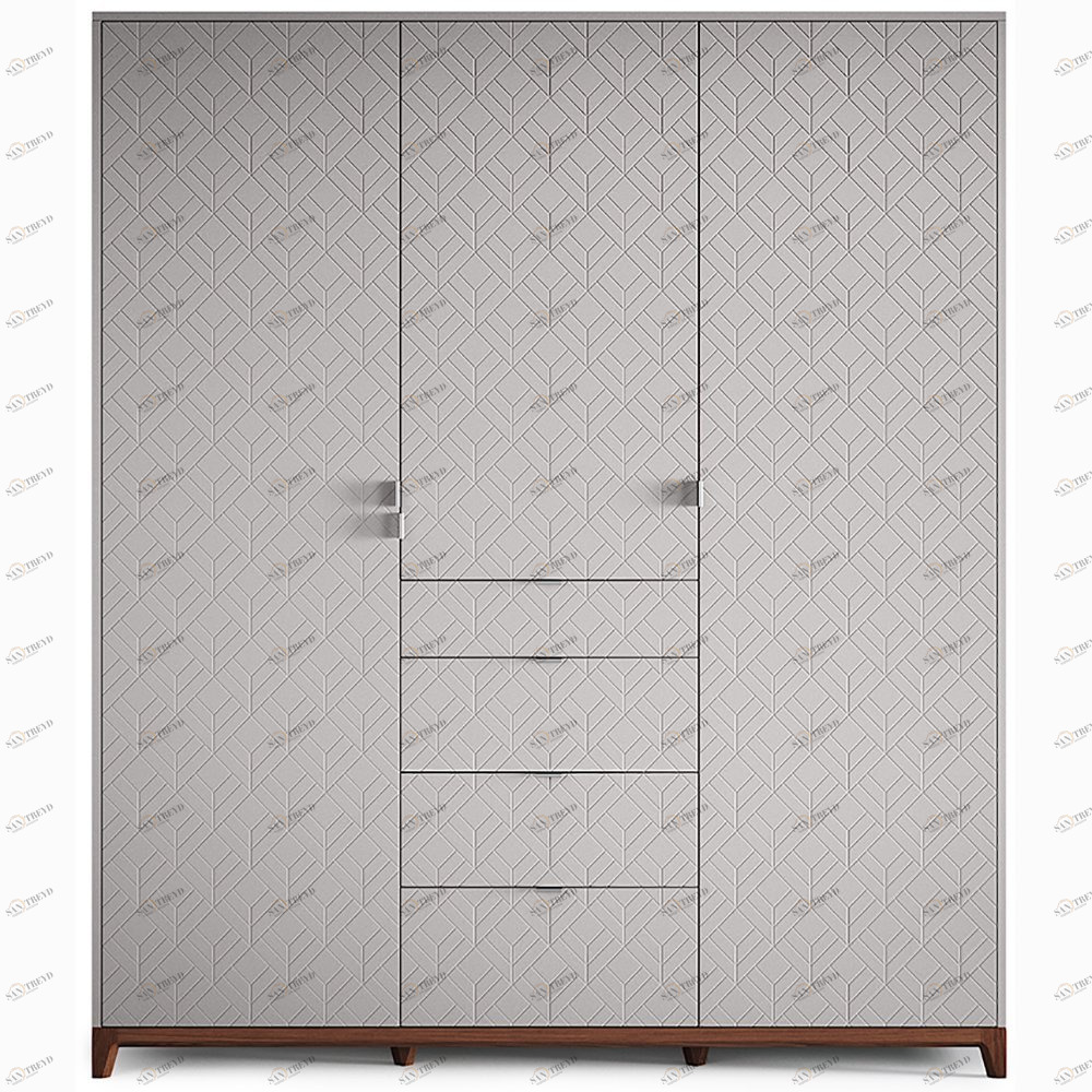 Шкаф трехстворчатый с ящиками серый Case №2 THE IDEA  210392 Серый 