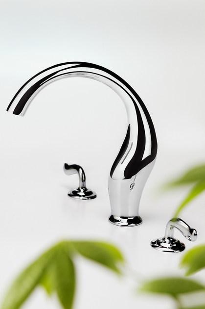 JUSTIME Смеситель для кухни из хромированной латуни на 3 отверстия с поворотным изливом Ether 6781-98-80cp - Вид №2