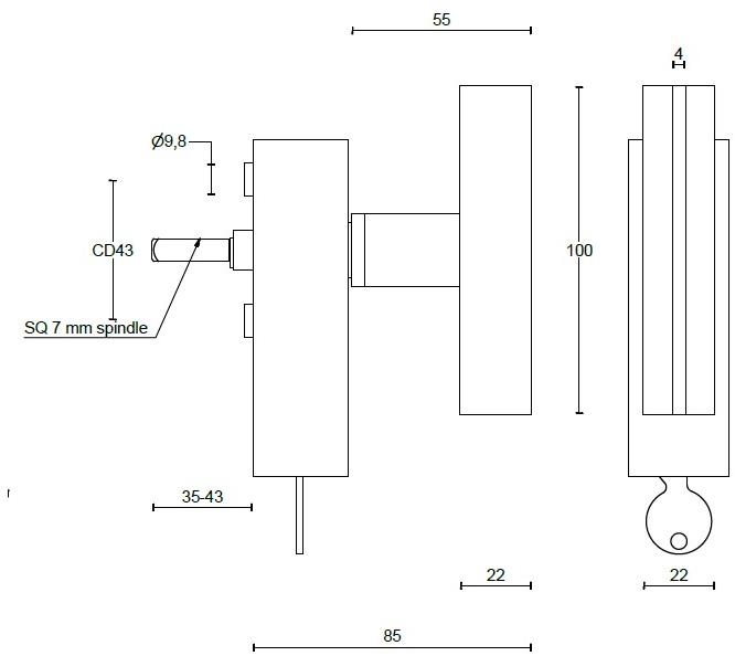 Formani Болт Cremone из нержавеющей стали и дерева с замком Two Pbt22-dklock - Вид №2