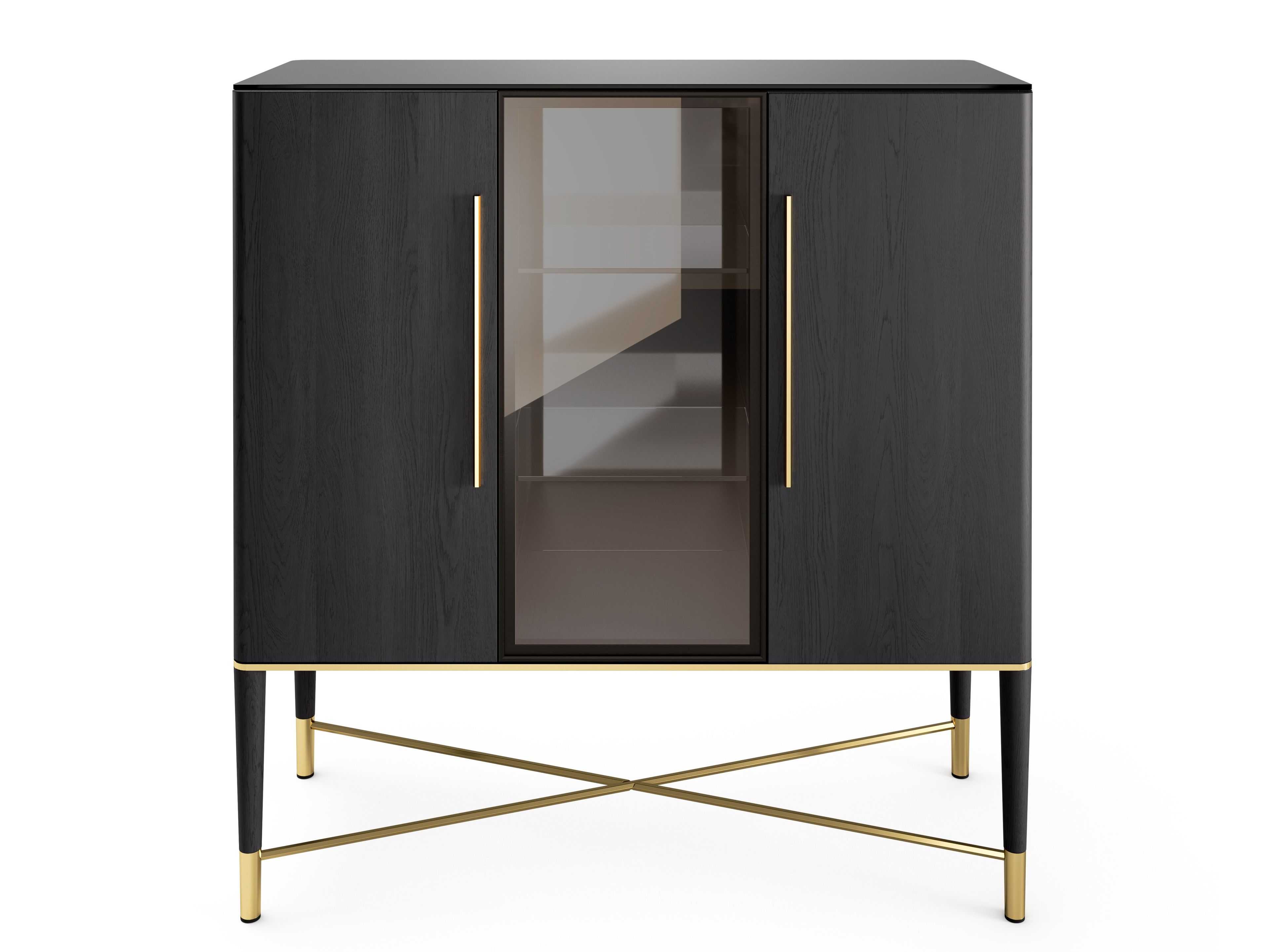 Деревянная и хрустальная витрина со встроенным освещением Gallotti&Radice Tama ARCH-00054399 - Вид №1