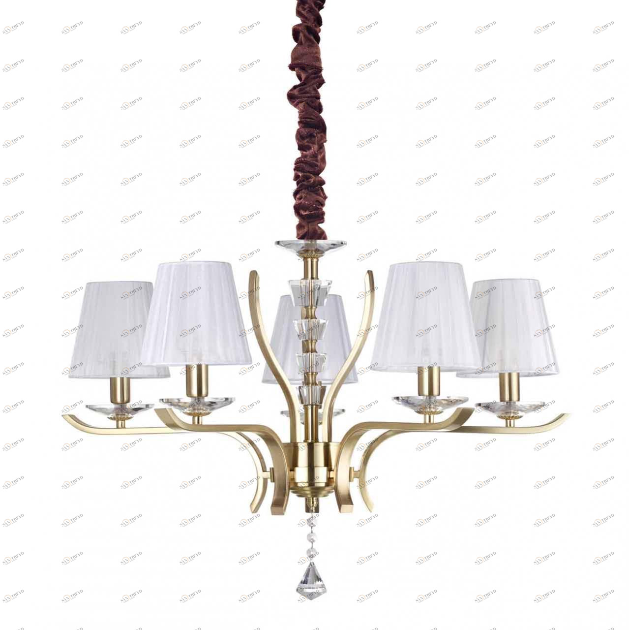 Подвесная люстра Ideal Lux Pegaso SP5 Ottone Satinato IDEAL LUX ДИЗАЙНЕРСКИЕ, PEGASO 312806 Белый 