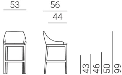 Marelli Барный стул из ткани со спинкой Nicole sun-id-1416557 - Вид №2