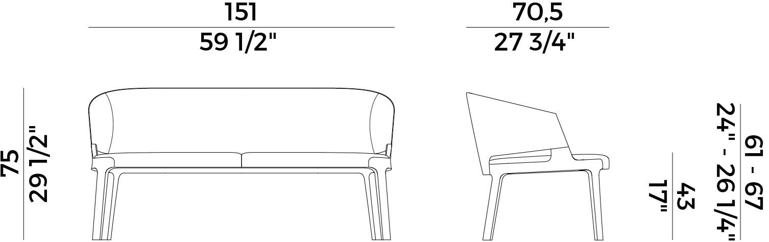 Potocco 2-х местный кожаный диван Velis 942/da - Вид №3
