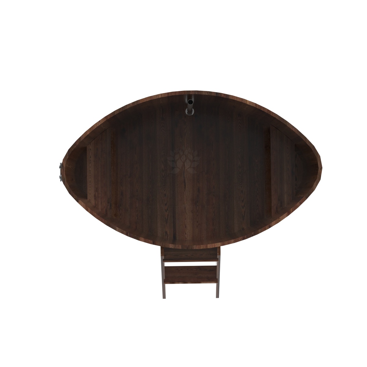 1188 Купель овальная из лиственницы 1,15х1,83х1,1 морёная премиум Alyarus  - Вид №4