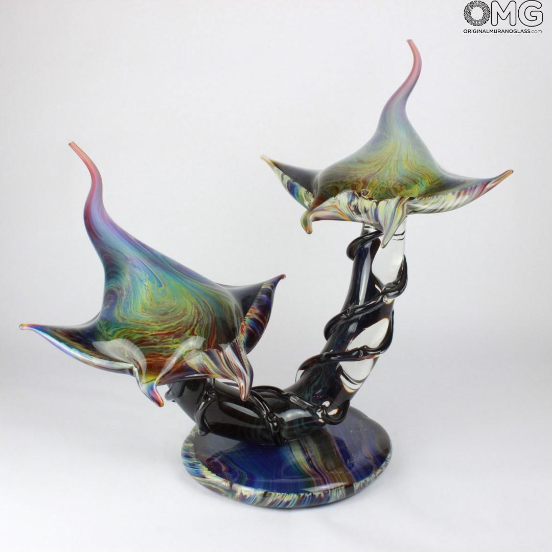 1566 ORIGINALMURANOGLASS Скульптура Скаты в морской бездне - автор Andrea Tagliapietra - муранское стекло 50 см  - Вид №1