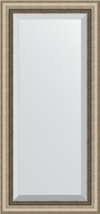 BY 1142 Зеркало с фацетом в багетной раме - состаренное серебро с плетением 70 mm EVOFORM Exclusive