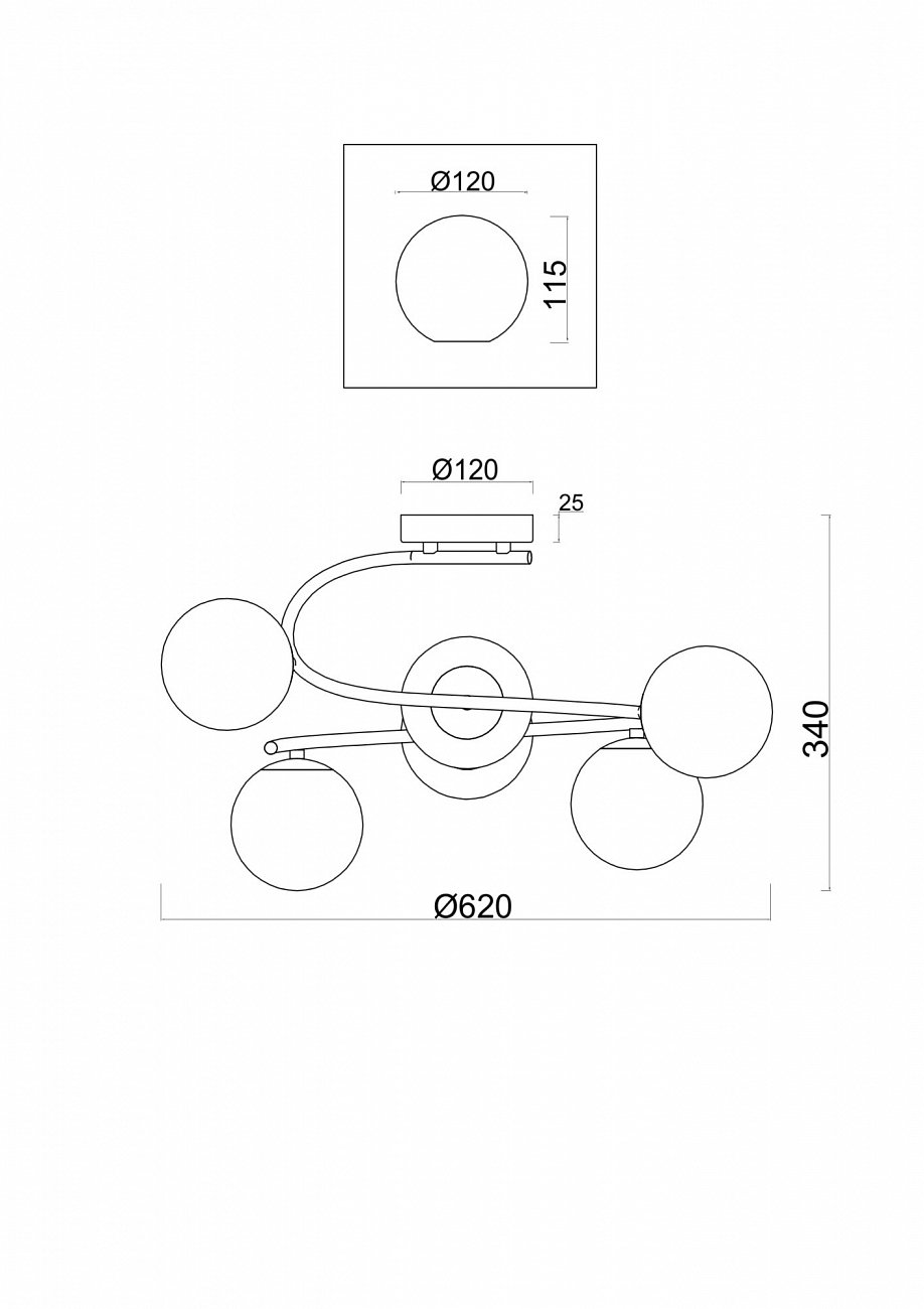 Люстра подвесная бежевая Galaxy 06CH FREYA MODERN 00-3956388 Бежевый - Вид №2