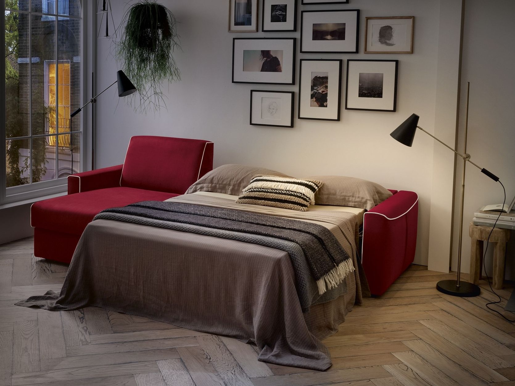 Двуспальный диван-кровать из ткани с полуостровом Felis Day &amp ARCH-00109702 - Вид №3