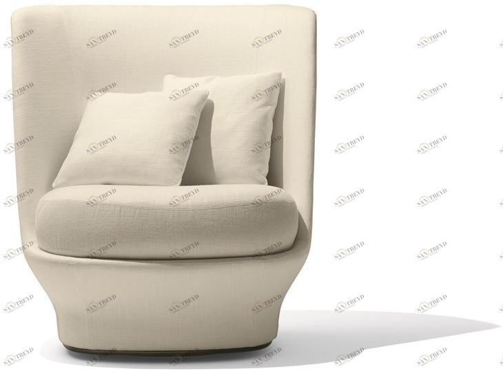 Giorgetti Вращающееся кресло из ткани с высокой спинкой sun-id-1386512