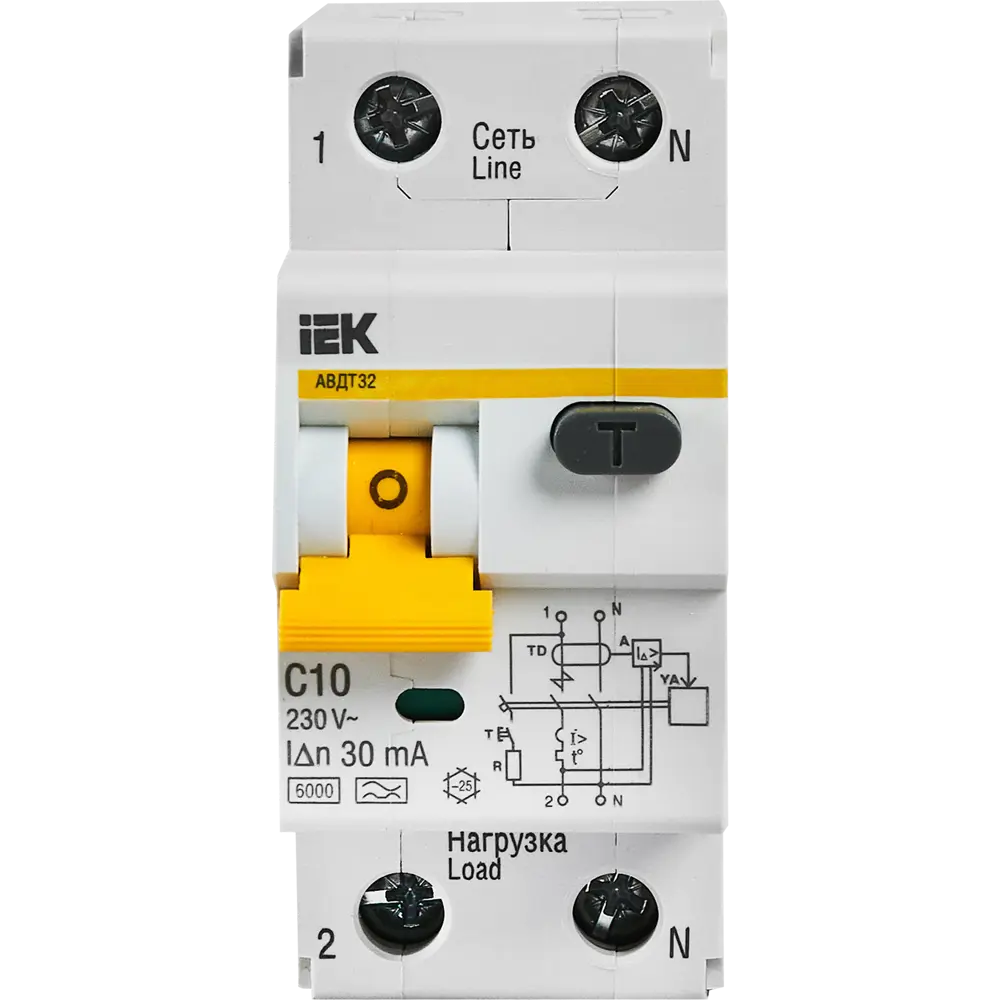 Автоматический выключатель IEK АВДТ 32 C10 - защита от поражения током 11875785 STLM-0001573 - Вид №1