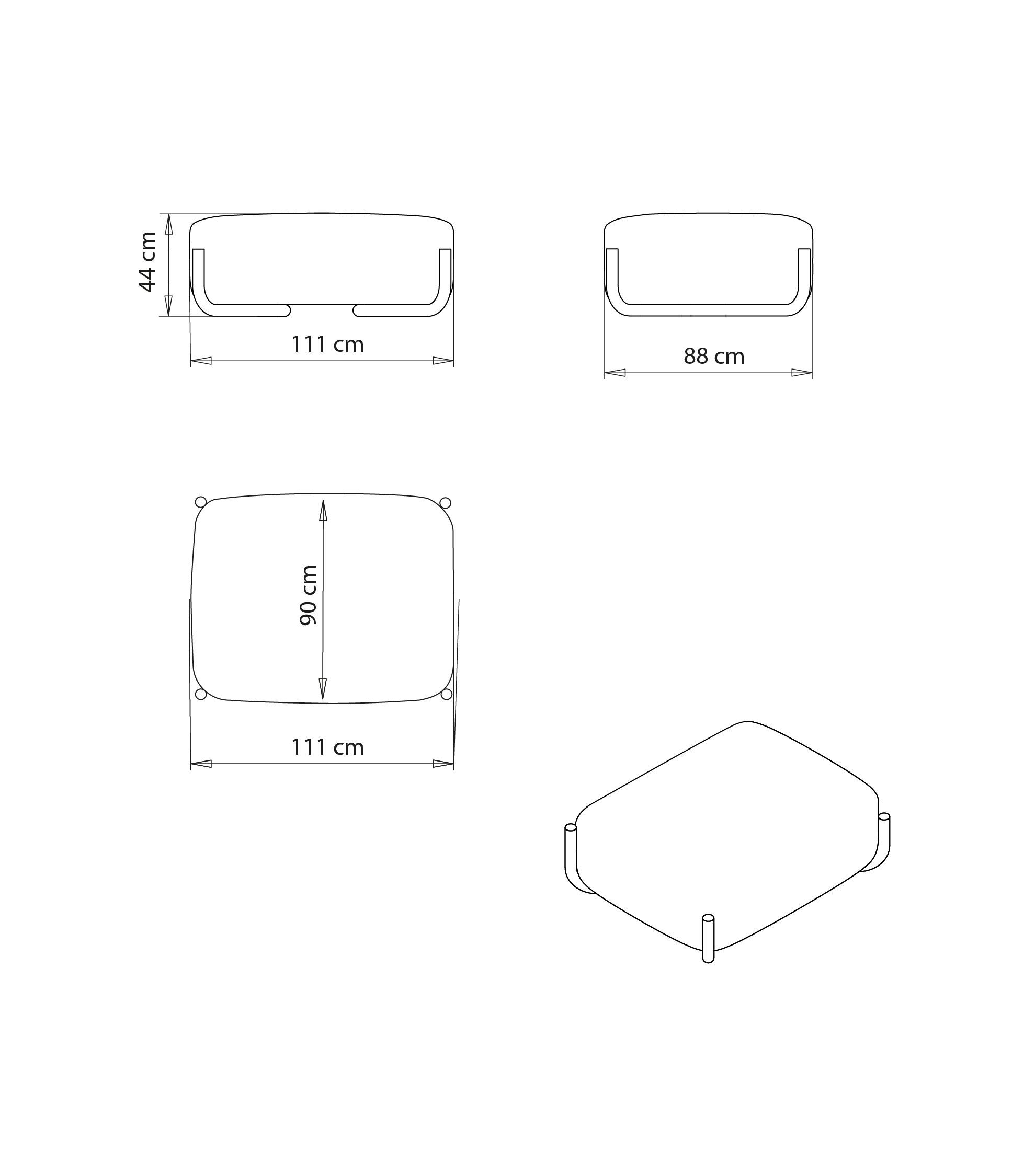 Прямоугольный пуф из ткани Et al Cosmo ARCH-00112234 - Вид №4