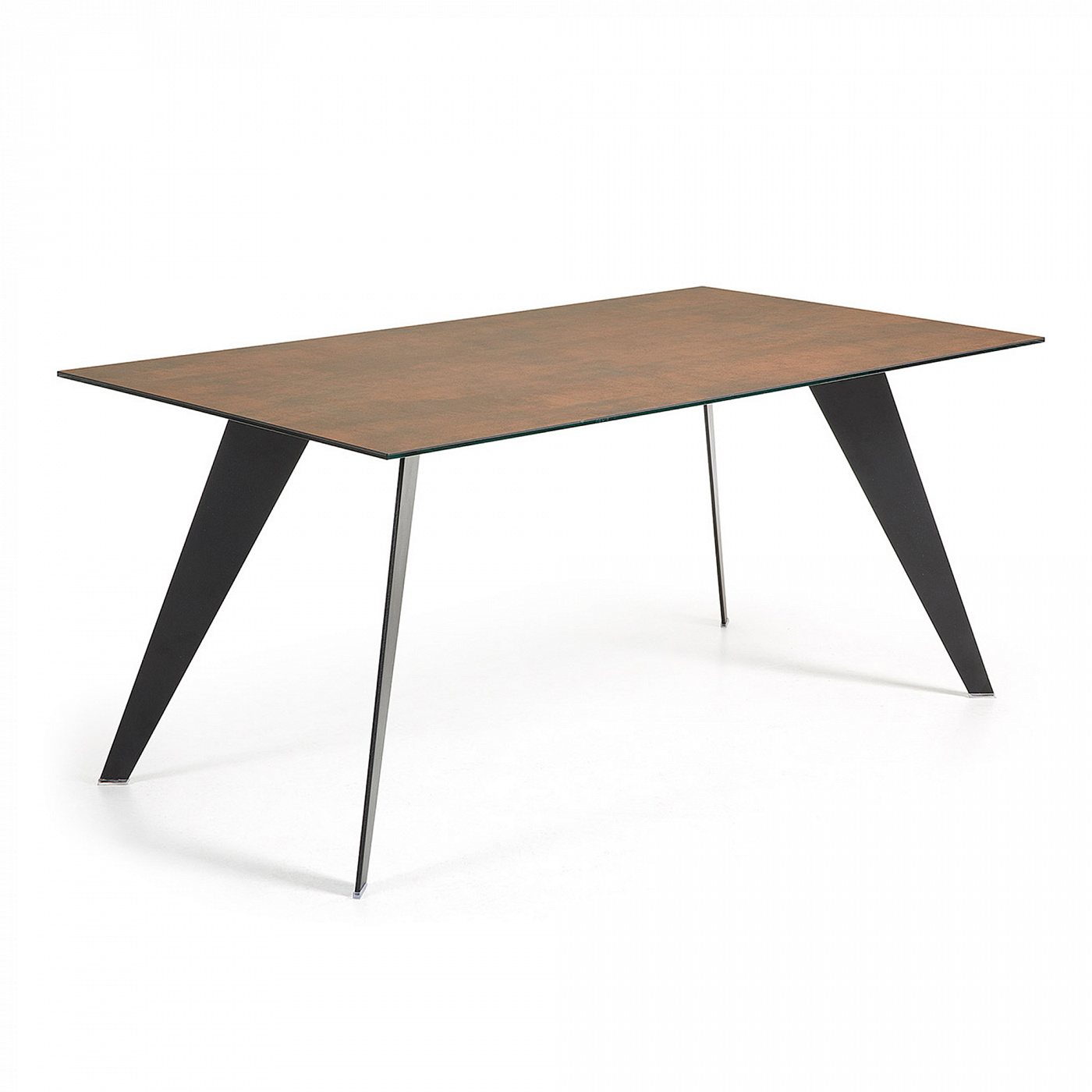 053481 Стол Nack 180x100 черный керамика La Forma Koda 