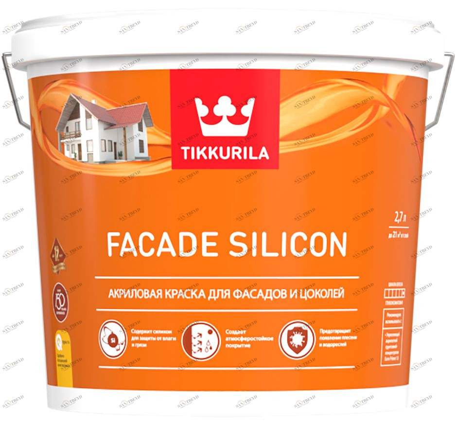 Краска Tikkurila Facade Silicon / Тиккурила Фасад Силикон для фасада и цоколя 2,7л 5684