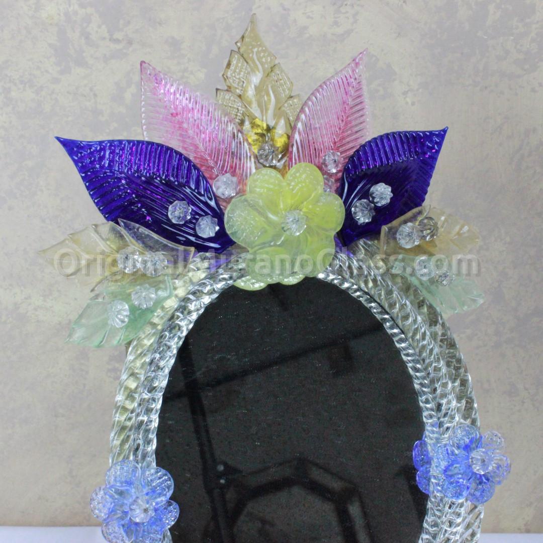 887 ORIGINALMURANOGLASS Настольное Венецианское Зеркало - Цветы Венеции- Муранское стекло - Fiore  см  - Вид №1