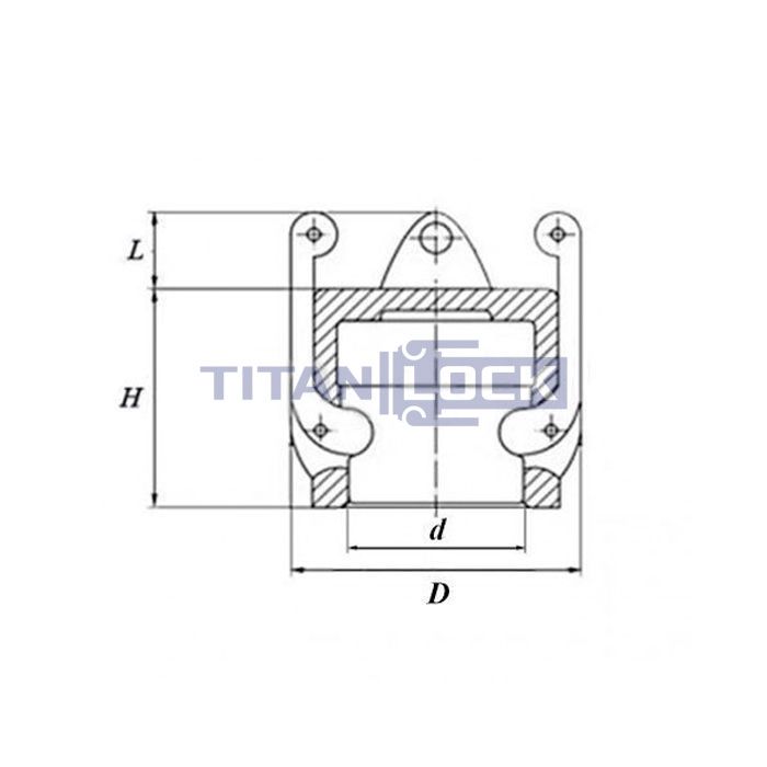 Камлок алюминиевый тип DC, заглушка для ниппеля 2", TL200DCAL TITAN LOCK  - Вид №1
