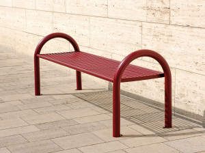 Скамья из нержавеющей стали с подлокотниками