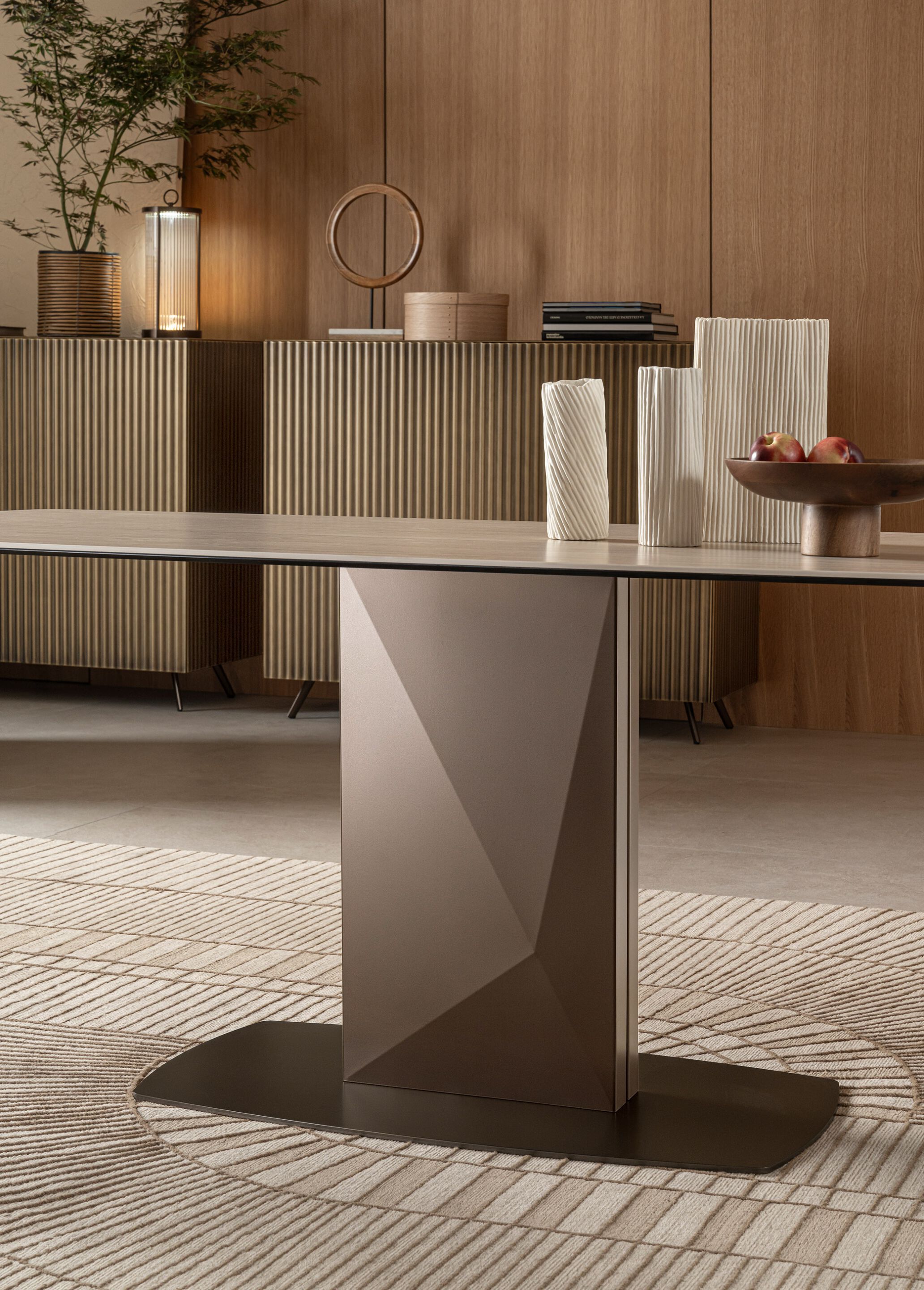 Металлический обеденный стол с керамической столешницей RIFLESSI Onda ARCH-00150859 - Вид №10