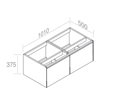 C376M2L50.101 Тумба подвесная с 2 выдвижными ящиками A. e T. Italia MATCH Белый матовый AeT ITALIA - Вид №1