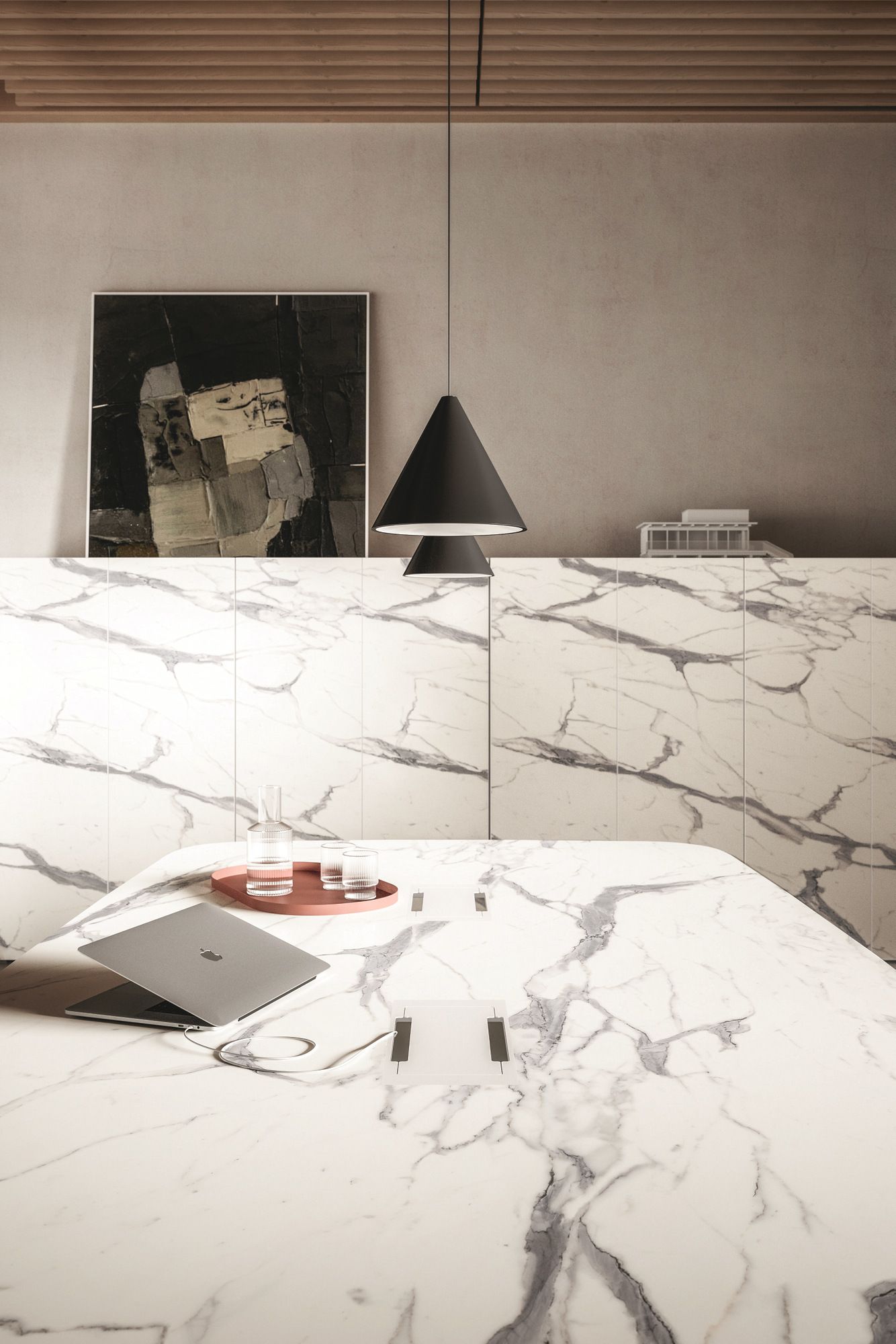 Стол / Стол для совещаний с мраморным эффектом Calacatta FANTONI MEET UP ARCH-00067842 - Вид №2