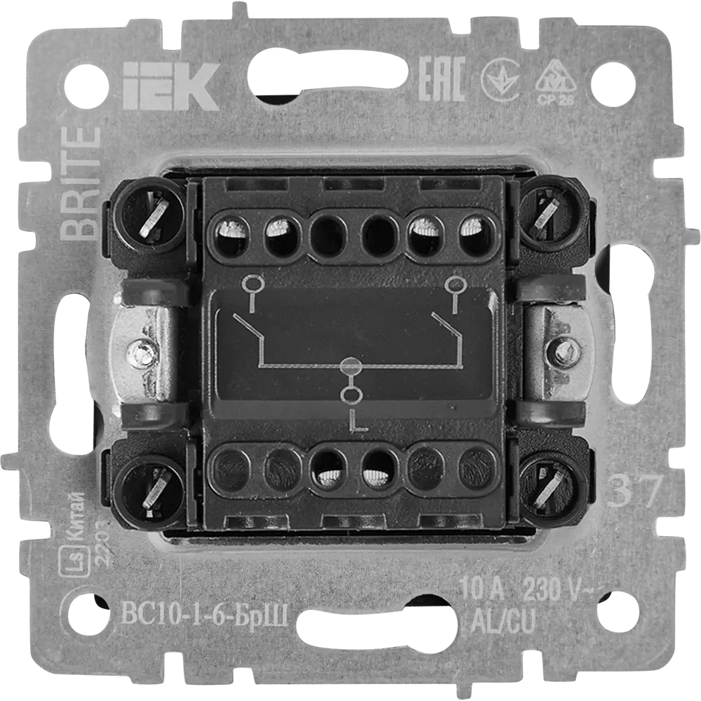 Выключатель IEK Brite с индикатором, графитовый матовый 87761726 STLM-1105319 - Вид №2