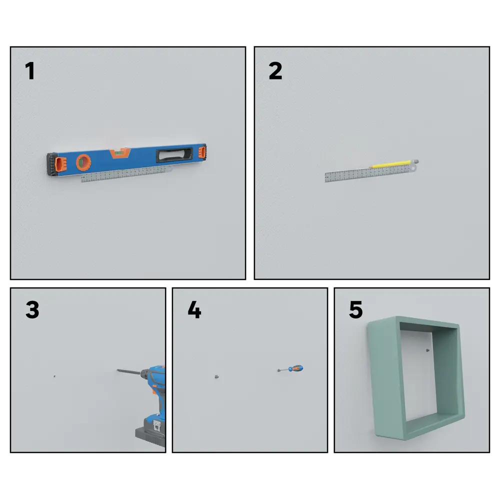 Набор полок Spaceo из эвкалипта 3 размера, зеленый 82877487 STLM-1094921 - Вид №7