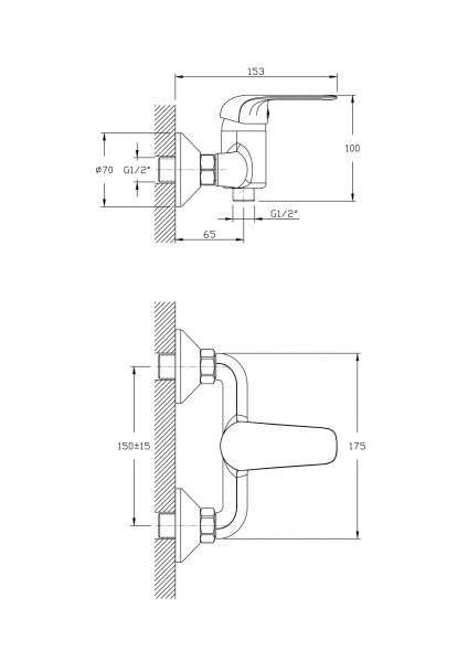 Смеситель для душа Rush Fiji FI1835-63, хром 115217 - Вид №1