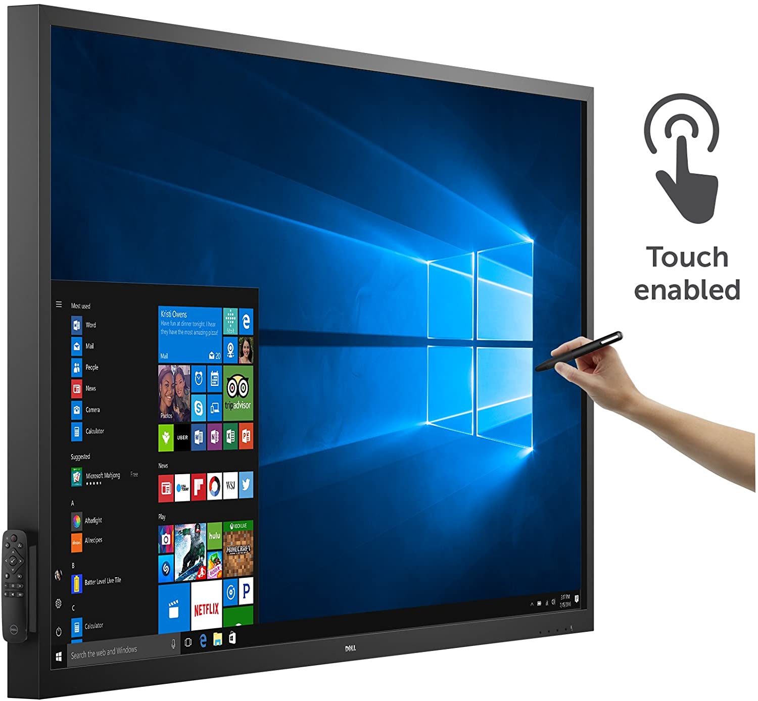 7017-4855 c7017t, 69.5",16:9, va, 10 points multi touch, 1920x1080, 6ms, 400cd/m2, 4000:1, hdmix2, vga, dp, 2x10w spk, 3xusb, black, 3 y Dell Santreyd  - Вид №5