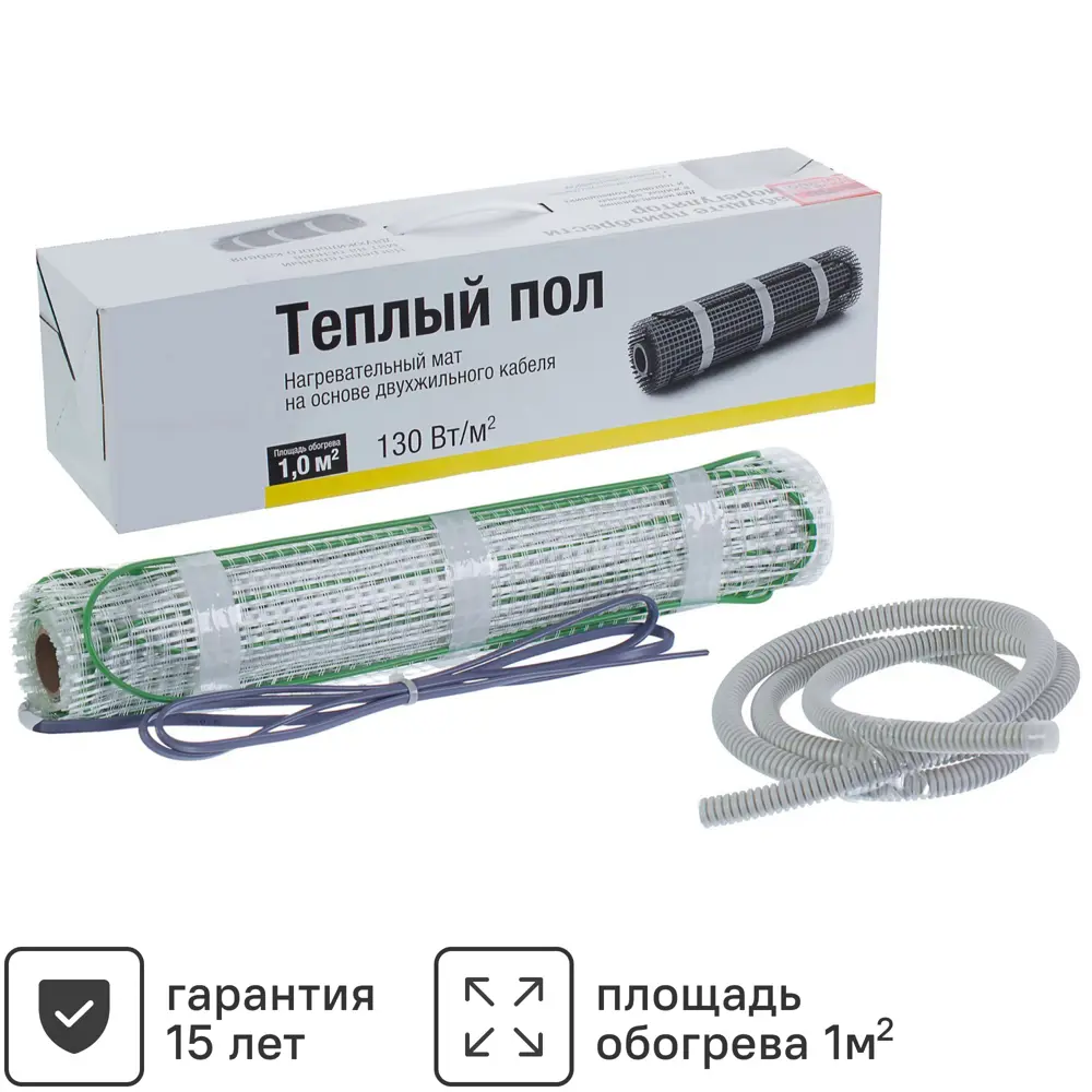 Нагревательный мат для теплого пола 1 м2 130 Вт ТЕПЛОЛЮКС STLM-2160780