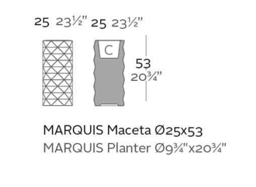 Яркий высокий садовый горшок Vondom Marquis ARCH-00005317 - Вид №4