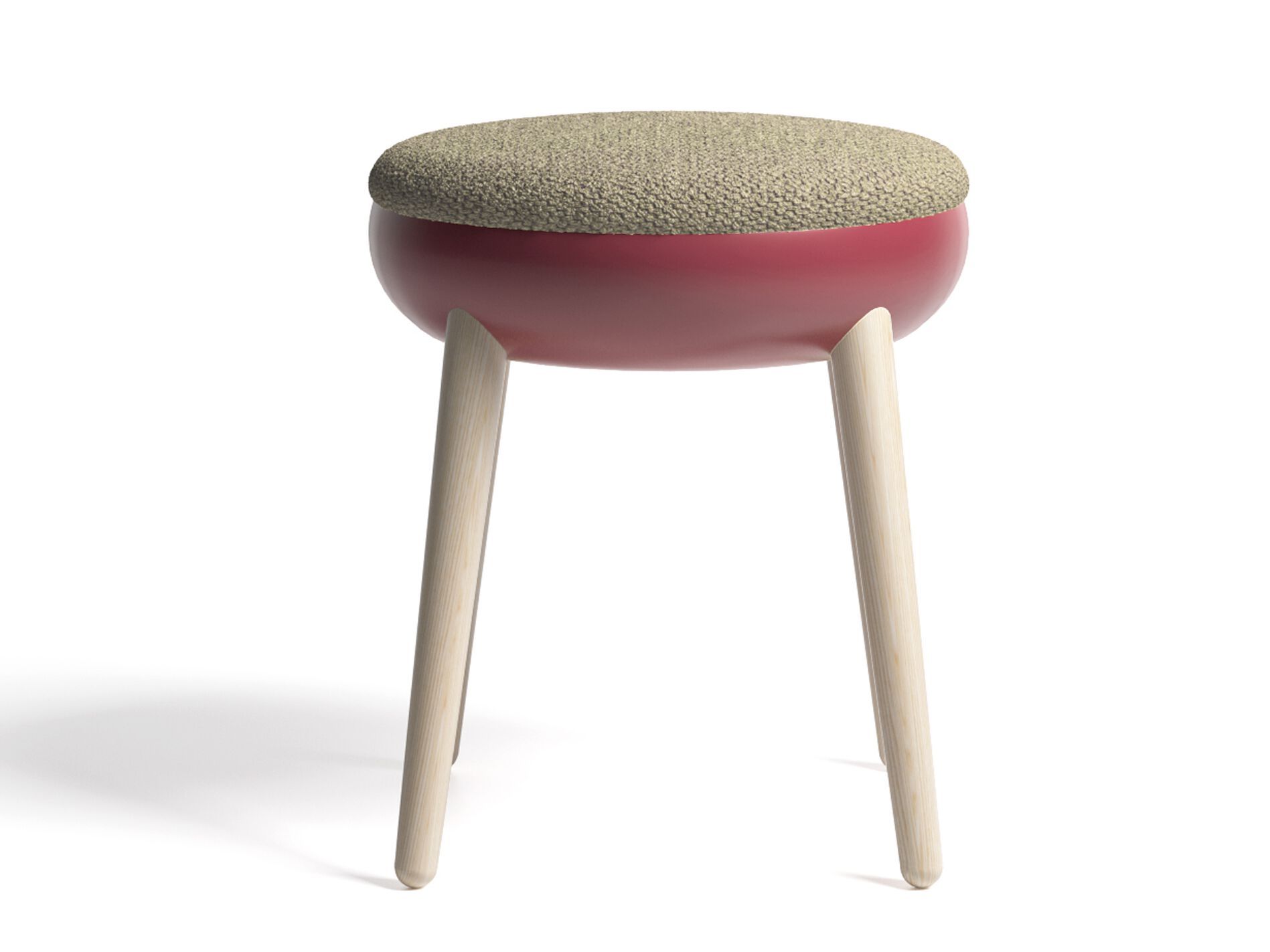 Низкий стул из дерева и ткани JOB’S Pokè ARCH-00105623