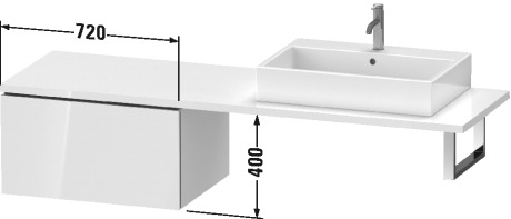 LC585402222 Шкафчик для консоли L-Cube #LC5854 720 x 547 мм Белый глянцевый декор Duravit - Вид №1