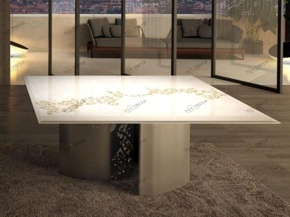 Unica by Tecnotelai Квадратный стол из стали и стекла Nastri sun-id-1516526