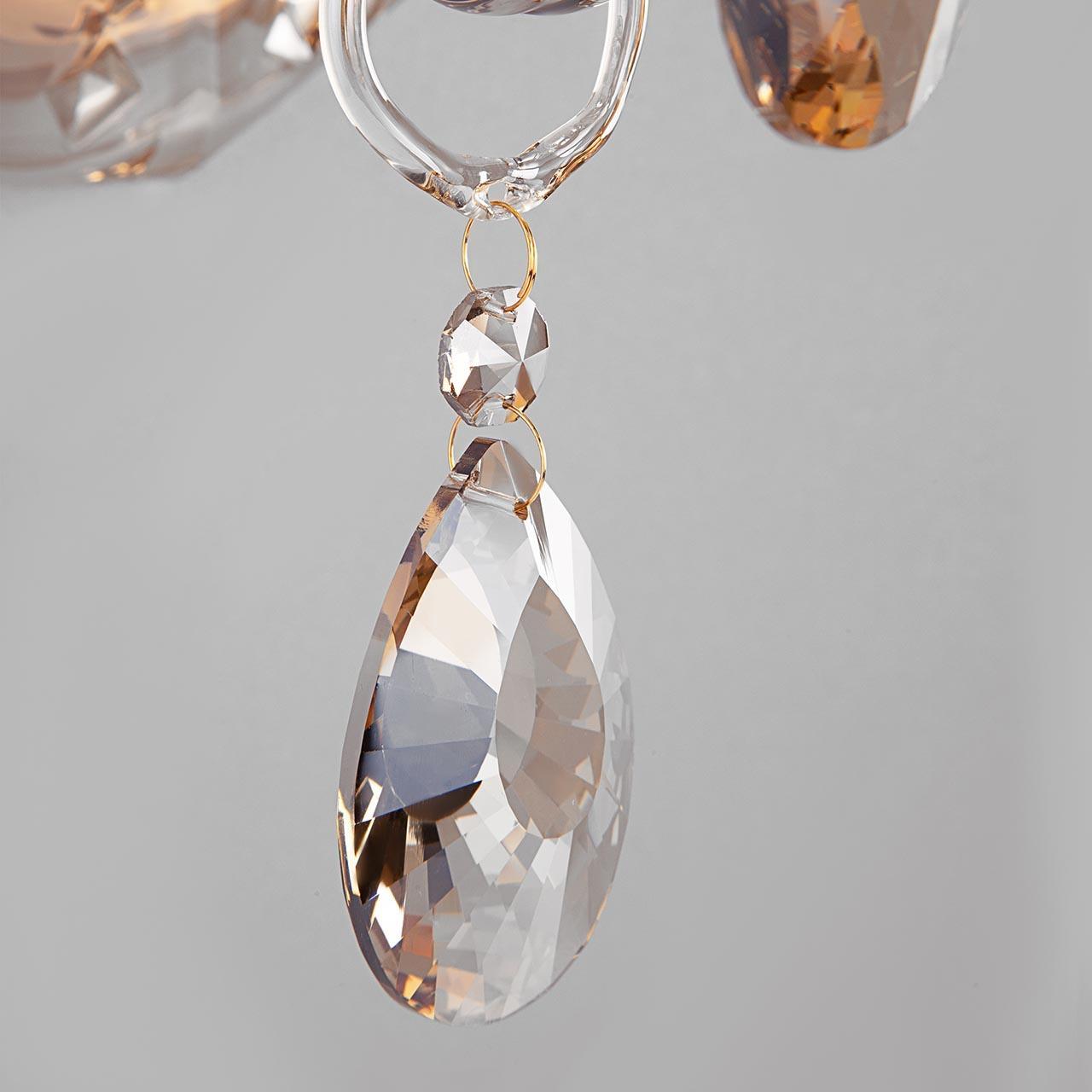 Бра хрустальное золотое Lecce Strotskis 310/1 BOGATES СВЕЧА 00-3930343 Золото;прозрачный  - Вид №1