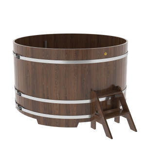 1338 Купель круглая из дуба d=1,80х1,1 морёная Alyarus