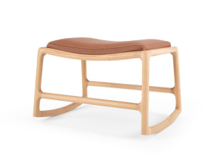 Подставка для ног из кожи и дуба