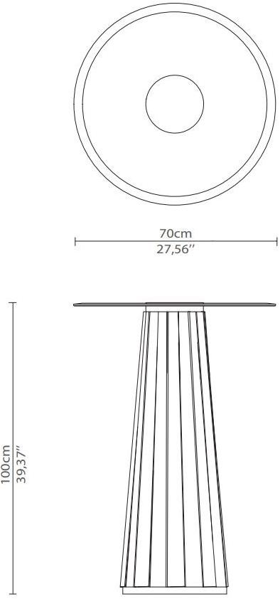 LUXXU Круглый стеклянный высокий журнальный столик Darian sun-id-1462436 - Вид №8